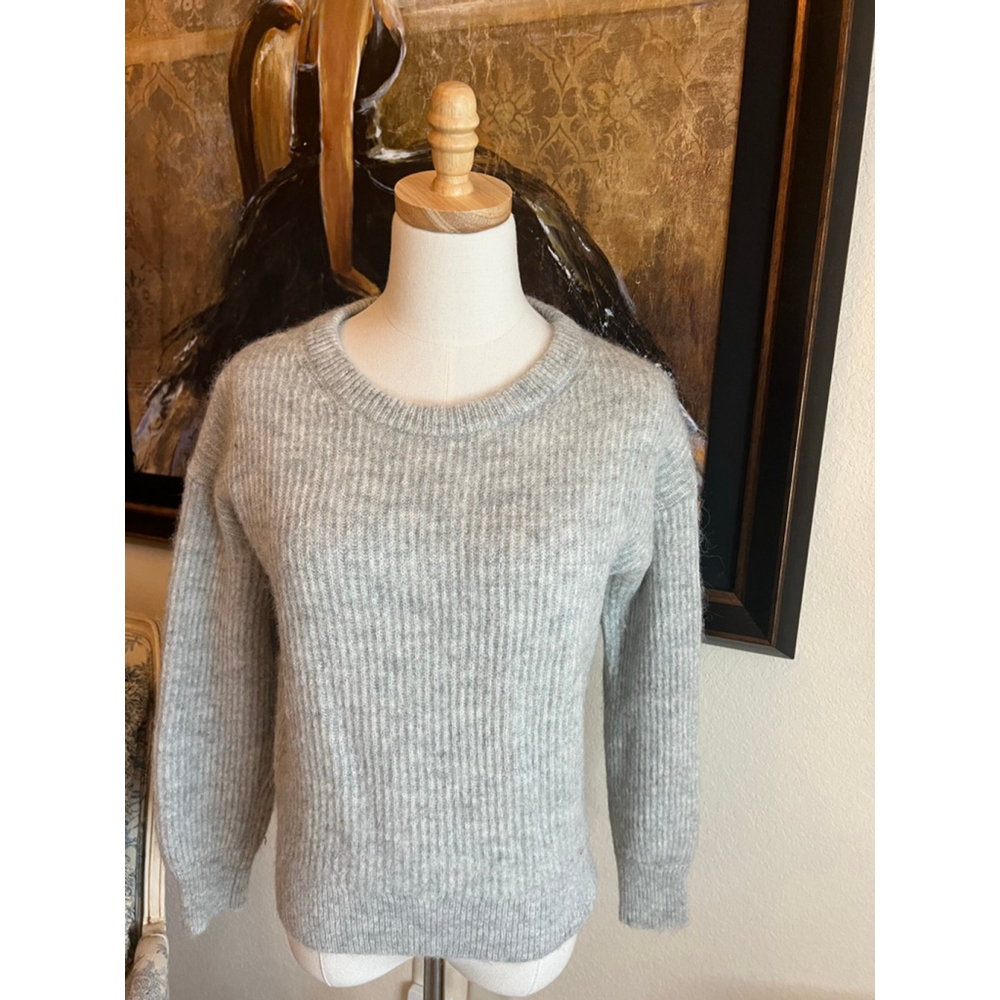 Women's Gap Golden Goose Collab? Gray Ribbed Crew Neck Sweater Size S